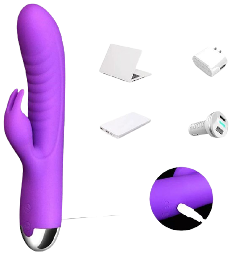 VIBRADOR CON ESTIMULACIÓN CLITORIAL USB