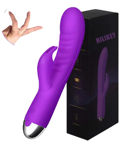 VIBRADOR CON ESTIMULACIÓN CLITORIAL USB