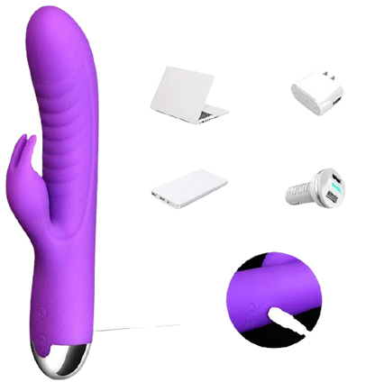 VIBRADOR CON ESTIMULACIÓN CLITORIAL USB