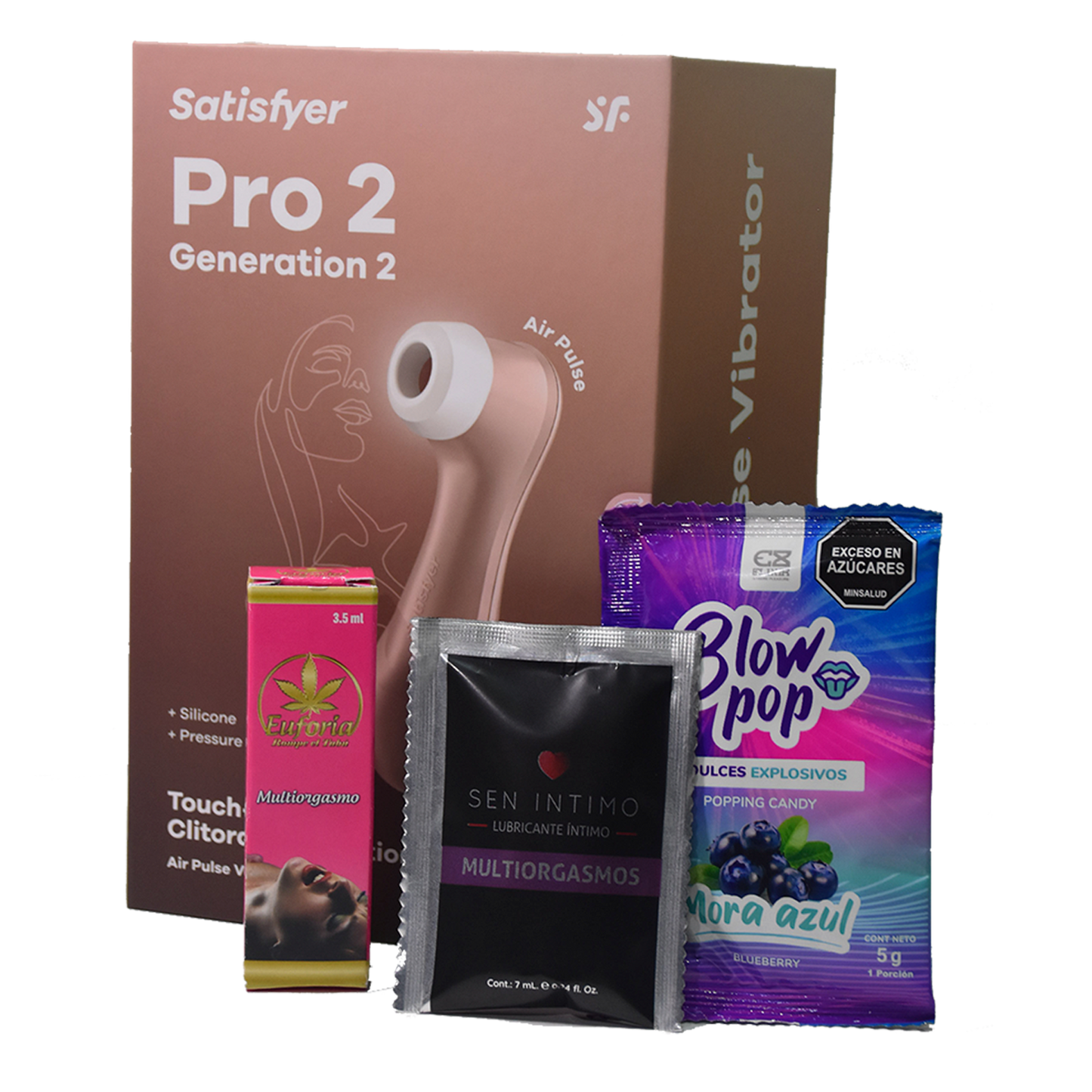 COMBO SATISFYER PRO 2 + BLOW POP + SER INTIMO+ EUFORIA