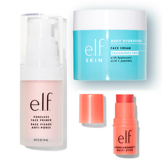 COMBO COMPLETO E.L.F: E.L.F PRIMER + EL.F MUTISTICK + E.L.F HOLY HYDRATION