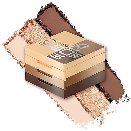 MAYBELLINE SHADOW BLOCKS – PALETA DE SOMBRAS DE OJOS, TRIO DE SOMBRAS DE OJOS APILADAS